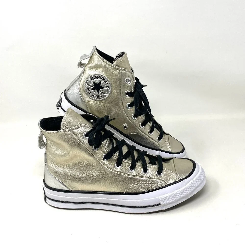 Converse Chuck 70 High Top NWT Gold Silver Size Sneakers Women's 569433C